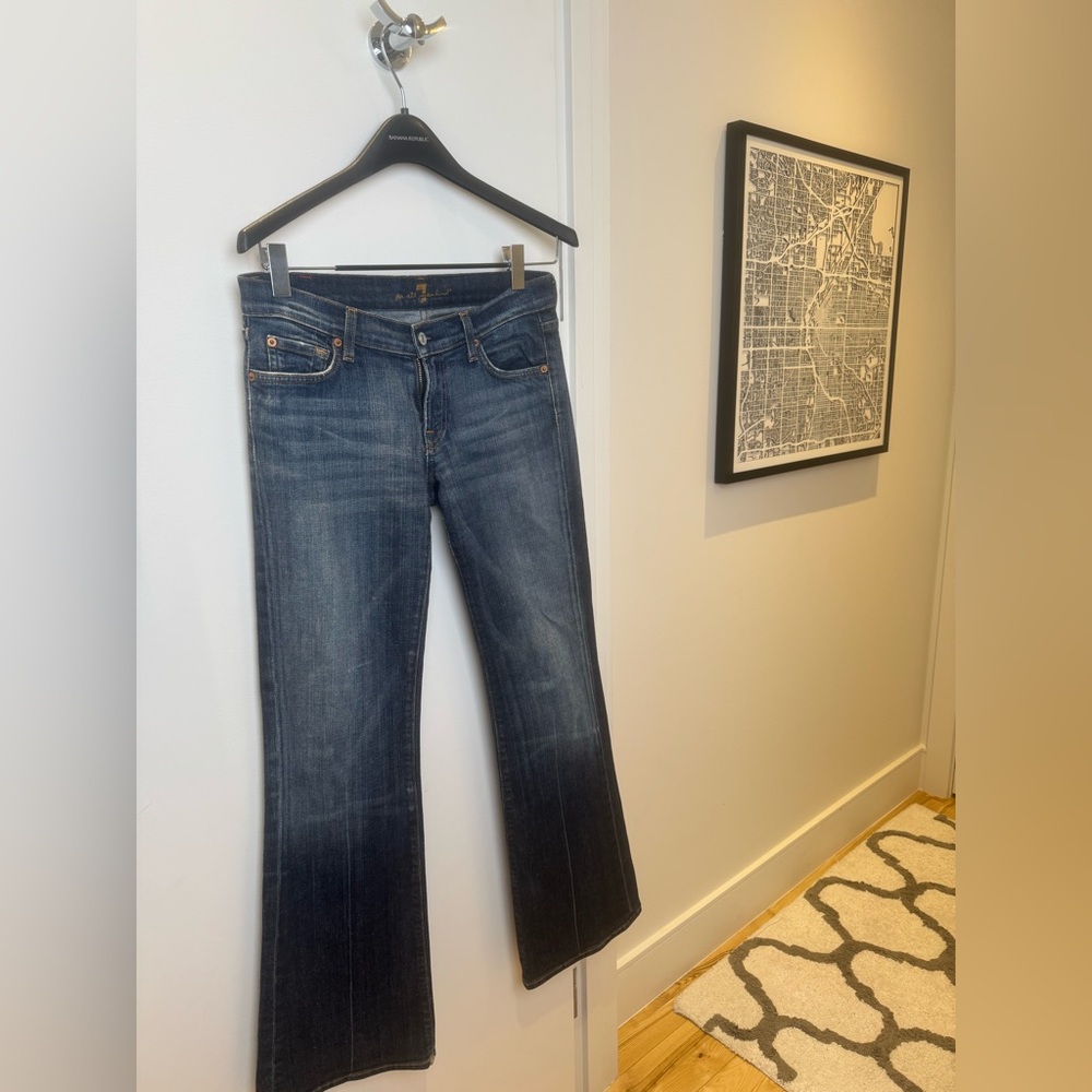 7 For All Mankind Flare Jeans 28 | Vintage Y2K Dark Wash | Made in USA